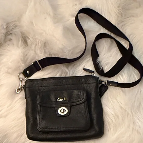 Coach Black Pebbled Leather Crossbody with Front Turn-Lock Pocket - Picture 9 of 9